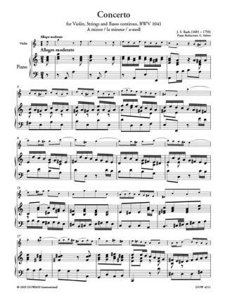 Concerto Violon En la Mineur BWV 1041 - BACH - Partition - Violon